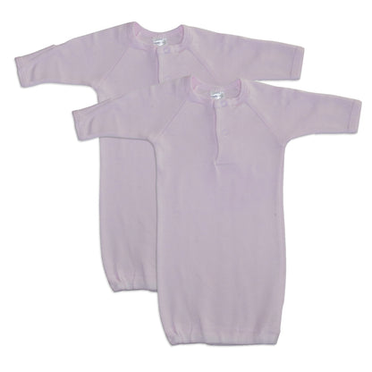 Preemie Solid Pink Gown - 2 Pack