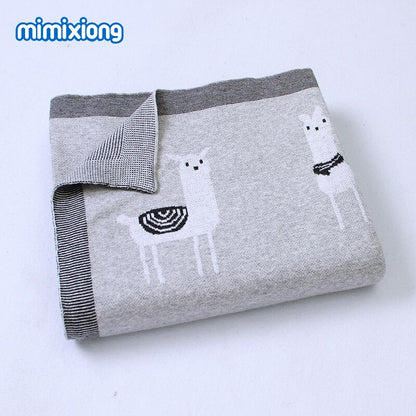 Baby Blankets Newborn Knitted Cartoon Swaddle Wrap Soft Toddler Infant Sofa Crib Bedding Quilts 100*80cm Children Stroller Cover