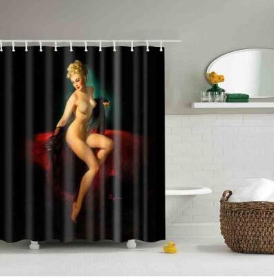 Africanwoman Waterproof Shower Curtain Home Bathroom Curtains with Bath Curtain