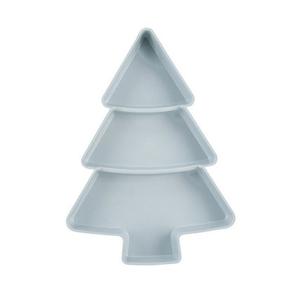 Christmas Tree Shape Candy Snacks Nuts Seeds Dry Fruits Plastic Plates Dishes Bowl Breakfast Tray Home Kitchen Supplies