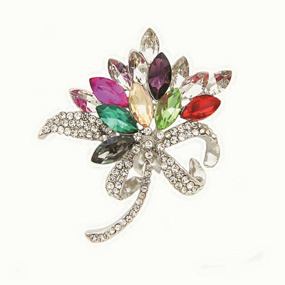 Hot selling and exquisite ink orchid, water diamond, Bauhinia bouquet, glass crystal brooch, clothing, and corsage accessories