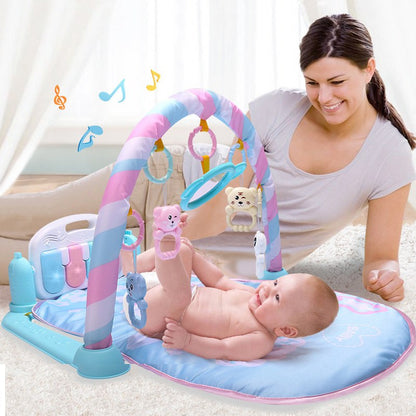 Developing Mat For Newborns Kids Playmat Baby Gym Toys Educational Musical Rugs With Keyboard Frame Hanging Rattles Mirror