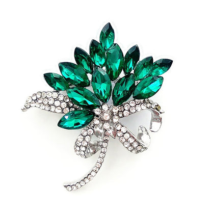 Hot selling and exquisite ink orchid, water diamond, Bauhinia bouquet, glass crystal brooch, clothing, and corsage accessories