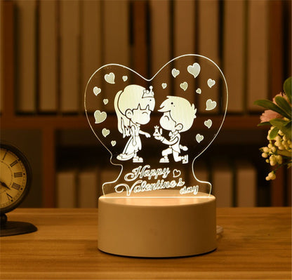 3D Night Light LED Table Light Creative Gift Bedhead Light Small Gift Valentine's Day Children's Day Gift