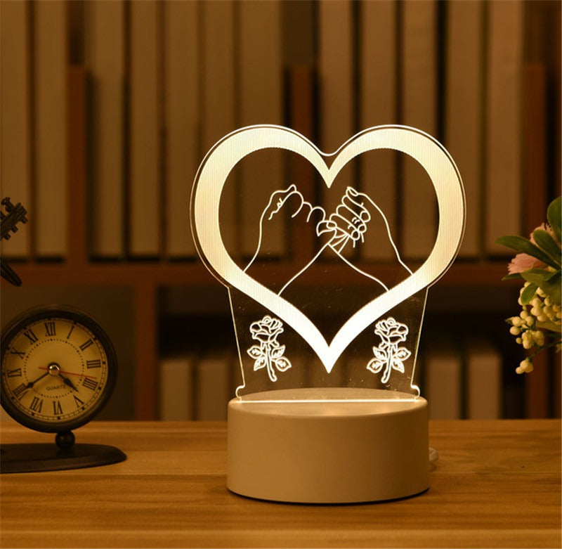 3D Night Light LED Table Light Creative Gift Bedhead Light Small Gift Valentine's Day Children's Day Gift