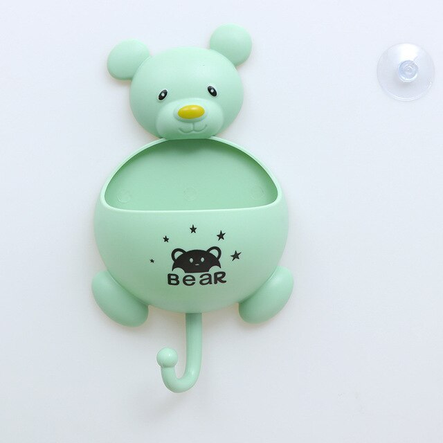 Multifunction Bear Toiletries Toothpaste Holder with Hook Bathroom Sets Plastic Storage Box Kitchen Accessories for Home