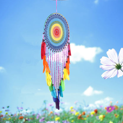 New Colorful Feather Indian Dream Catcher Creative Home Decoration Pendant 40cm Large Circle