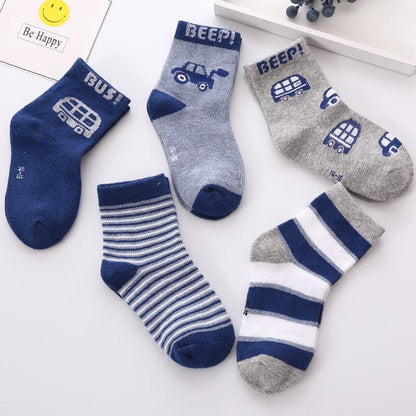 10 Pairs/Lot Boys Socks for Kids Children Toddler Casual Elastic Cotton Socks Wholesale 1-12 Years