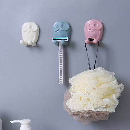 1pc Simplicity owl Kitchen paste Toothbrush holder with adhesive hook Card socket plug storage No drilling Holders