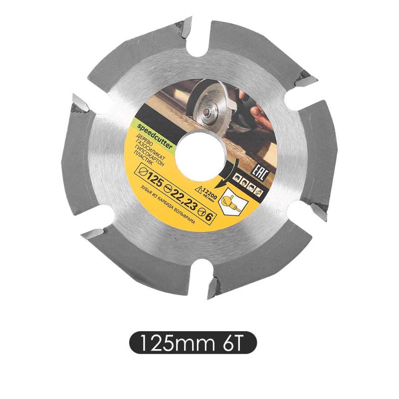 125*22mm Circular Saw Blade Cemented Carbide Tipped Wood Cutting Disc 6 Teeth Woodworking Accessories for Angle Grinders