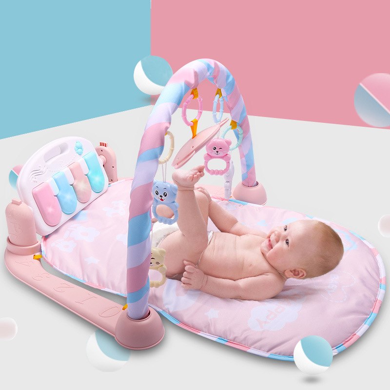 Developing Mat For Newborns Kids Playmat Baby Gym Toys Educational Musical Rugs With Keyboard Frame Hanging Rattles Mirror