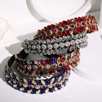 Fashionable Super Flash Set Colored Glass Diamond Crystal Headband Headband