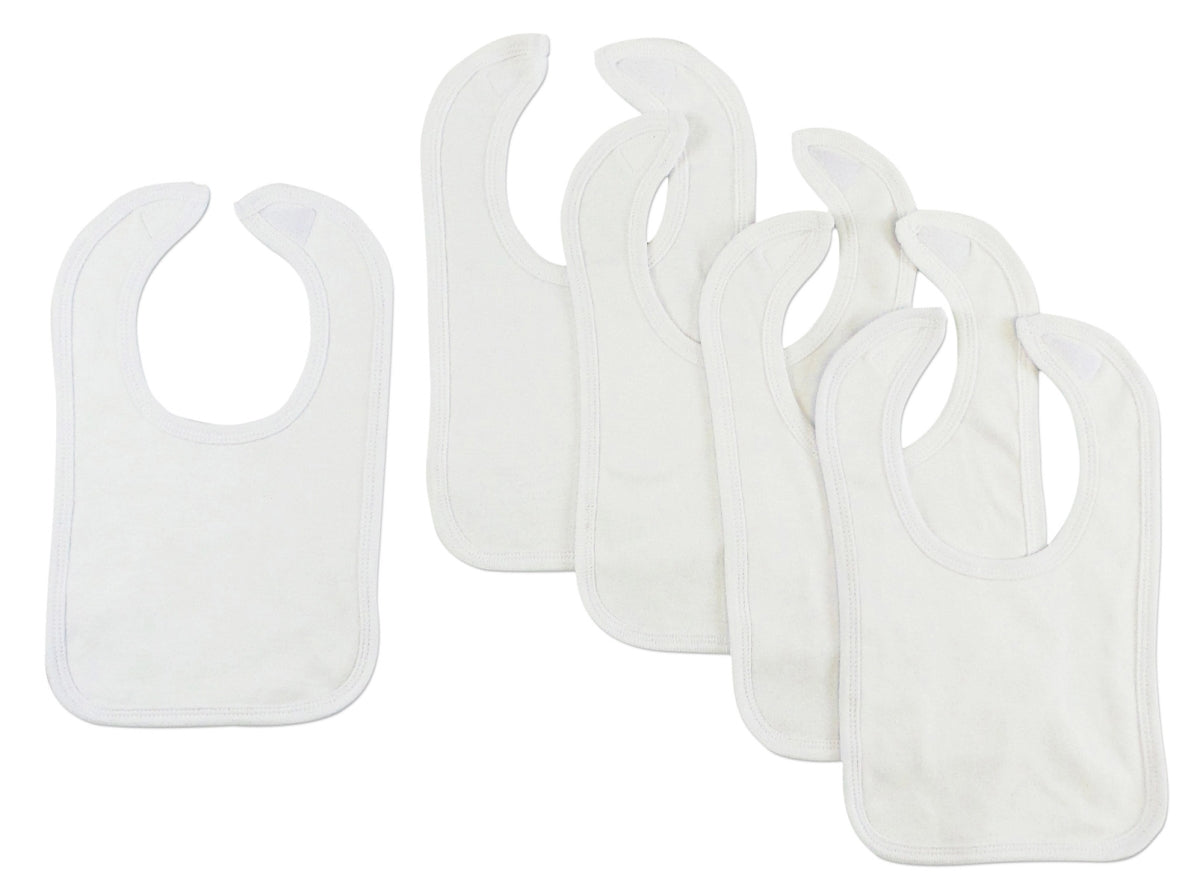 Bambini 1023-W-5 12.25 x 7.5 in. Interlock Bib, White - Pack of 5