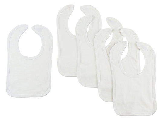 Bambini 1023-W-5 12.25 x 7.5 in. Interlock Bib, White - Pack of 5