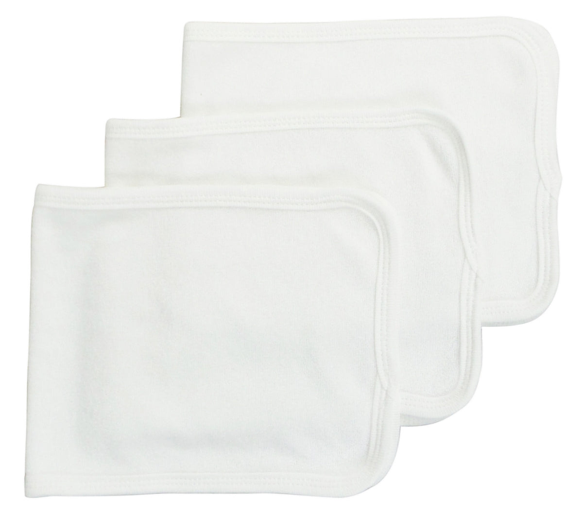 Bambini 1025-W-3 12.25 x 7.5 in. Baby Burpcloth with White Trim - Pack