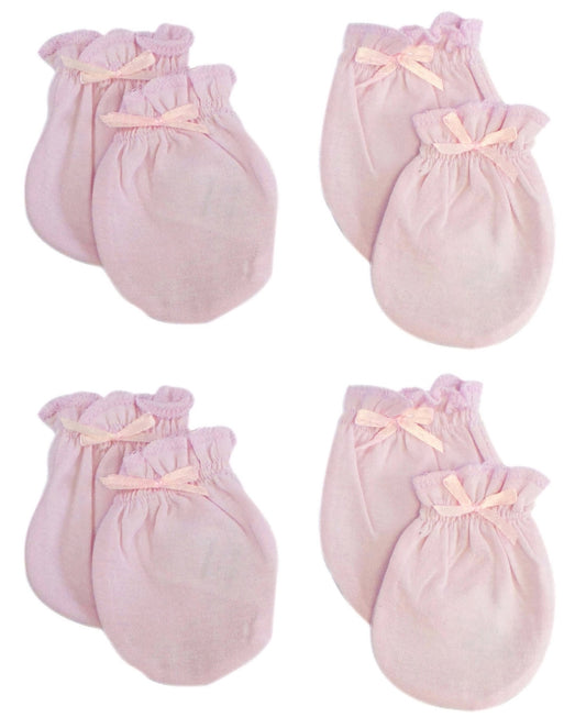 Bambini 116-Pink-4-Pack Infant Mittens, Pink - Pack of 4