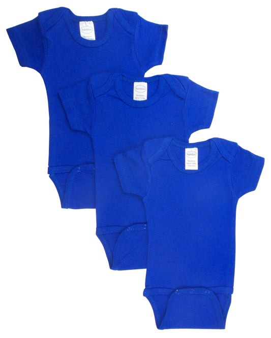 LS-0163 Short Sleeve Bodysuit - Blue, Small - Pack of 3