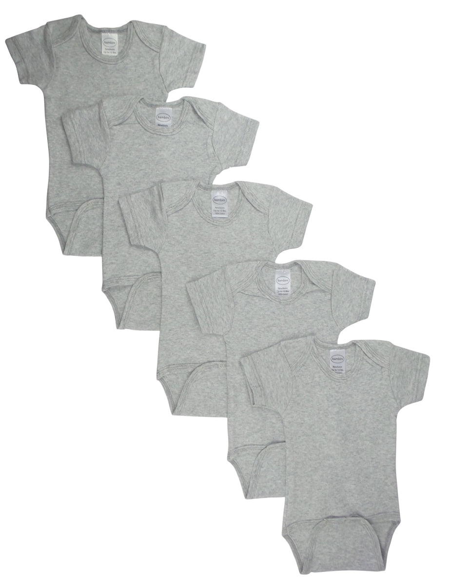 Bambini LS-0177 Bodysuit, Gray - Medium - Pack of 3