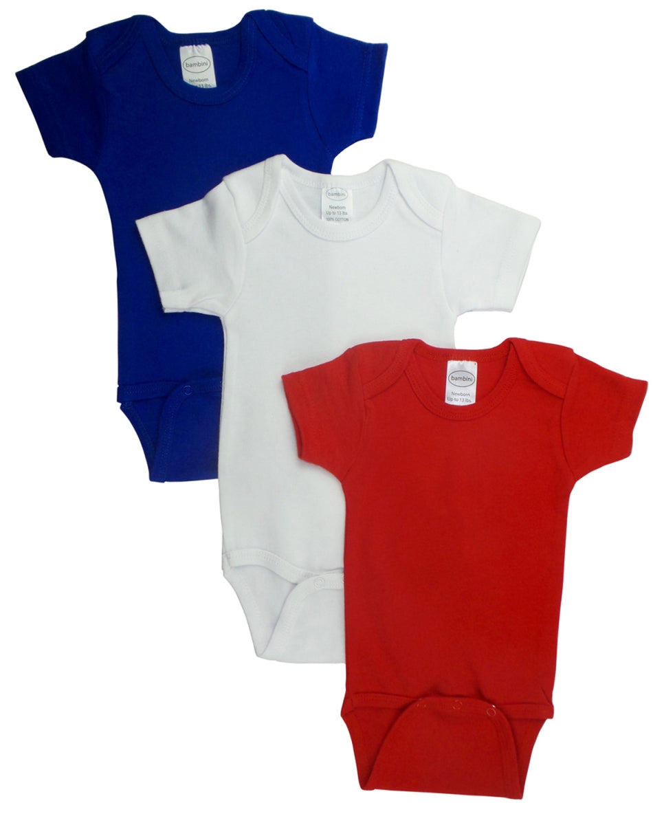 Bambini LS-0200 Short Sleeve Bodysuit - Red, Large - Pack of 3