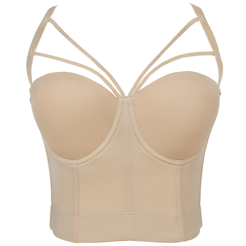 Triangle Camisole Female Shaping Corset Cotton Underwear With Steel Ring Open Back Can Be Worn Daily