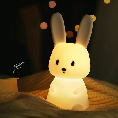 Rabbit Silicone Table Lamp Bedroom Bedside Lamp Sleeping Baby Feeding Eye Care Children Sleeping Paip Gradient Lamp