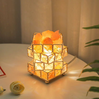 USB Crystal Table Lamp Three Color Dimming Magic Cube Stone Romantic Atmosphere Lights Bedroom Bedside Night Light For Home Room