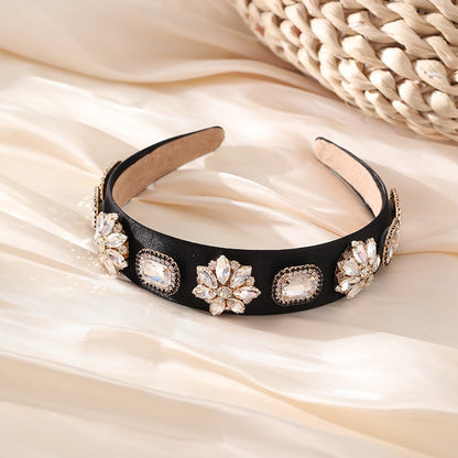 Baroque style retro crystal flower super sparkling rhinestone glass