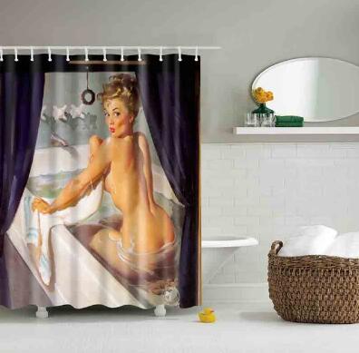 Africanwoman Waterproof Shower Curtain Home Bathroom Curtains with Bath Curtain