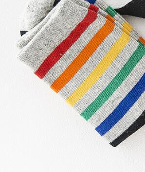 Rainbow Striped Patterned Funny Short Socks Women Cool Cotton Harajuku Socks Female Fashion Colored Happy Sock