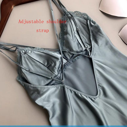 Sexy Lace Women Nightgown Ladies Lingerie Dress Nightwear Satin Night Dress Night Skirt