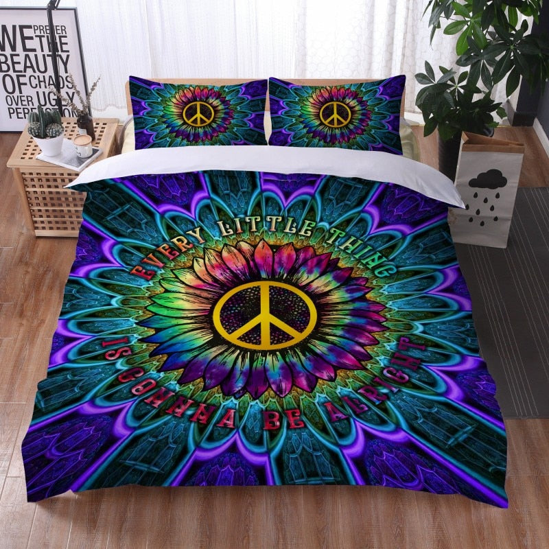 Fashionable 3 Pieces Bohemian Style Bedding Set Large Mandala Feather Printed Duvet Cover With Pillowcase Not Included Sheets