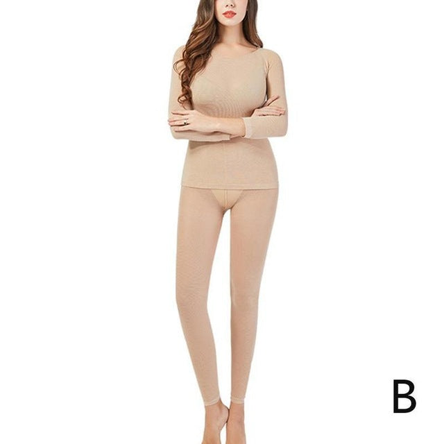 Winter Warm 37 Degree Constant Temperature Thermal Sets Women Men Elasticity Underwear Two Piece Set