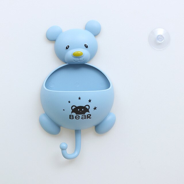 Multifunction Bear Toiletries Toothpaste Holder with Hook Bathroom Sets Plastic Storage Box Kitchen Accessories for Home