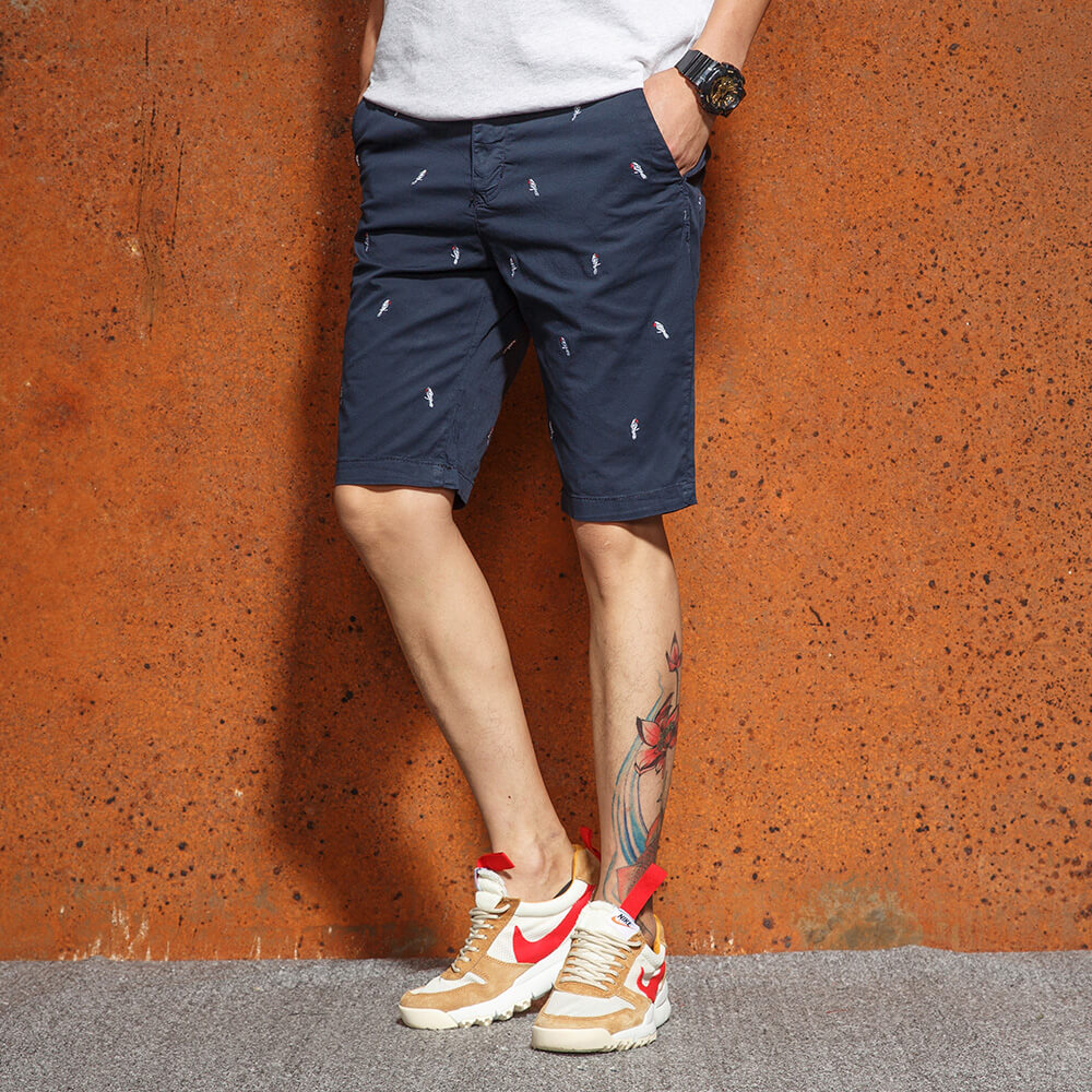 Men's Cotton Casual Cargo Shorts Men Loose Fit Fashion 100% Cotton Knee Length Board Shorts  Plus Size