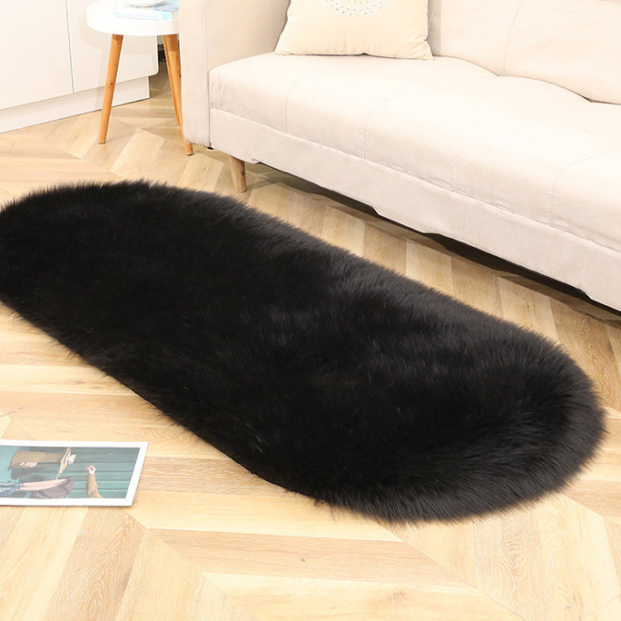 Imitation Wool Carpet, Oval Plush Carpet, Tea Table, Living Room, Bedroom, Bedside Blanket, Window Mat