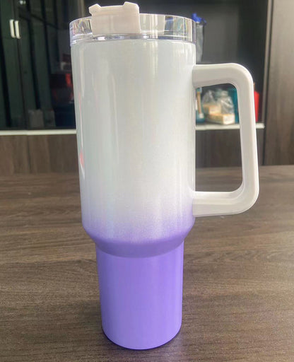 40oz Rainbow Paint Thermal Sublimation Handle Car Cup 304 Stainless Steel Insulation and Cold Insulation Car