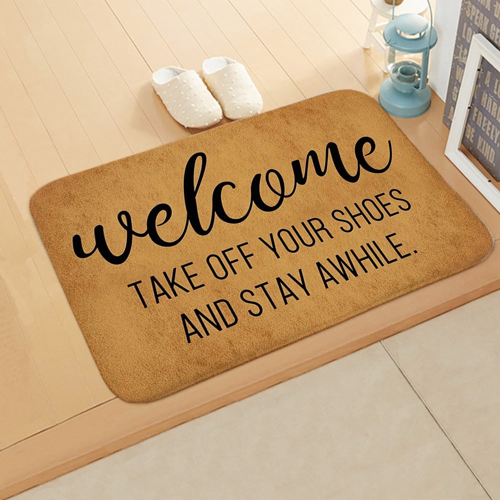 Welcome Doormat Entrance Anti-Slip Mat Hallway 10 Patterns Printed Carpet For Room Bedroom Home Kitchen Door Mat Art Pad