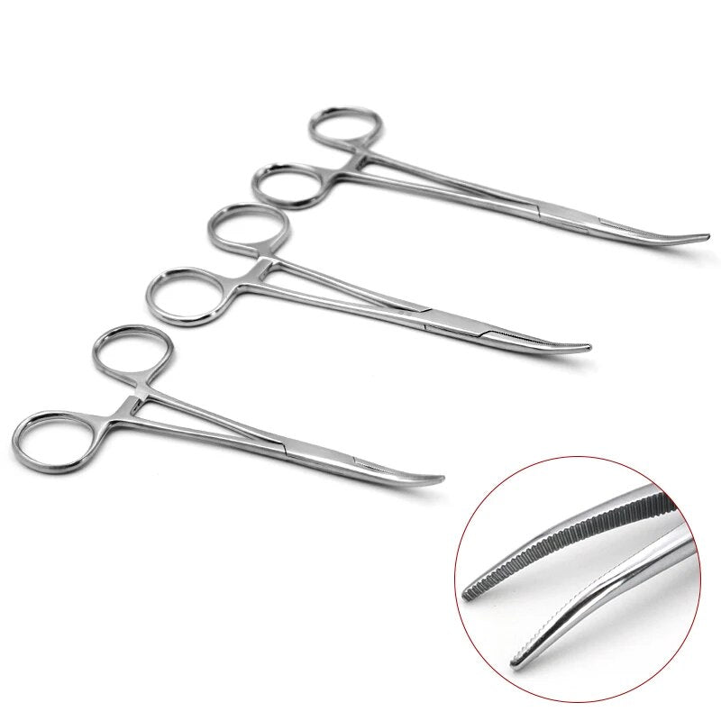 1pc Stainless Steel Hemostatic Clamp Forceps Surgical Forceps Surgical Tool Needle Holder Pliers Straight/Elbow Head