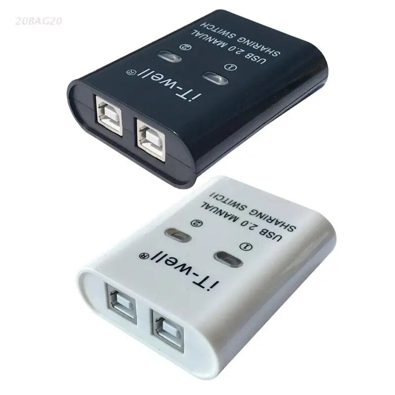 USB 2.0 Printer Sharing Device Manual Sharing Switch Hub 2 in 1 Out Splitter