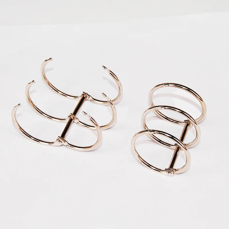 2pcs Metal 3 Rings Binder Notebook Hinged Rings Album Spiral Binder Rings Loose Leaf Circle Binding Clip Scrapbook Accessories