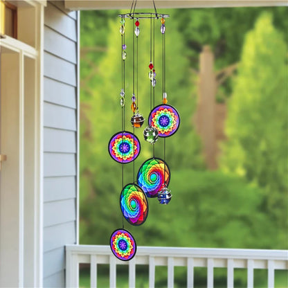 H&D 2 Style Memorial Windchimes Rainbow Maker Window Hanging Suncatcher Fengshui Wind Chimes Decoration for Patio,Balcony,Garden