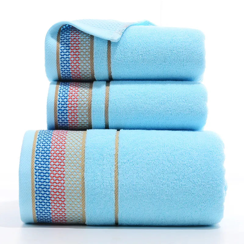 3PCS/Set Towel Cotton Beach towels Luxury Thickened Bath Towel