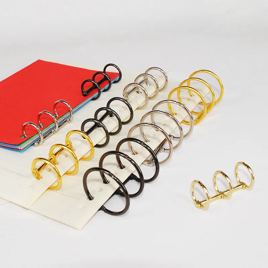 2pcs Metal 3 Rings Binder Notebook Hinged Rings Album Spiral Binder Rings Loose Leaf Circle Binding Clip Scrapbook Accessories