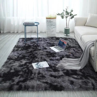 Grey Carpet Tie Dyeing Plush Soft Carpets For Living Room Bedroom Anti-slip Floor Mats Bedroom Water Absorption Carpet Rugs