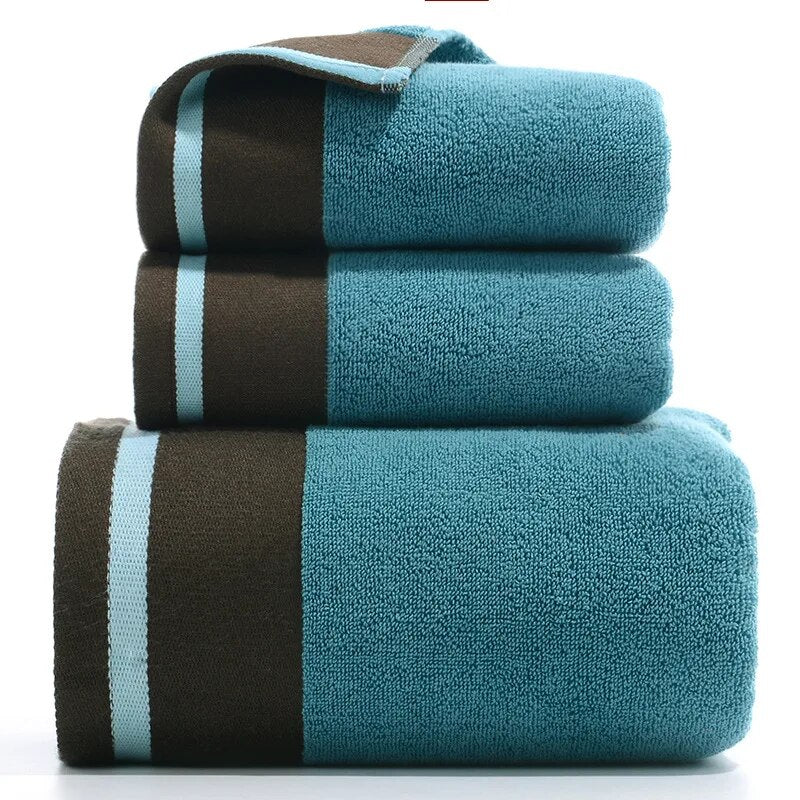 3PCS/Set Towel Cotton Beach towels Luxury Thickened Bath Towel