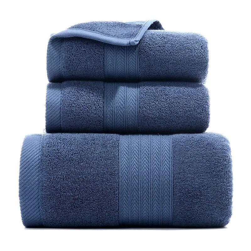 3PCS/Set Towel Cotton Beach towels Luxury Thickened Bath Towel