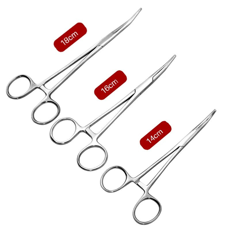 1pc Stainless Steel Hemostatic Clamp Forceps Surgical Forceps Surgical Tool Needle Holder Pliers Straight/Elbow Head