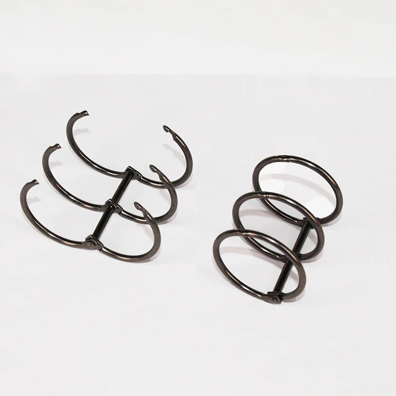 2pcs Metal 3 Rings Binder Notebook Hinged Rings Album Spiral Binder Rings Loose Leaf Circle Binding Clip Scrapbook Accessories