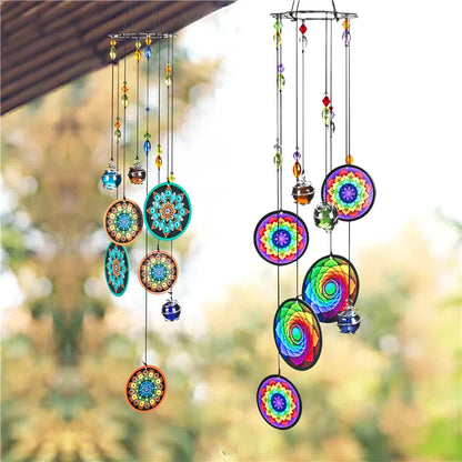 H&D 2 Style Memorial Windchimes Rainbow Maker Window Hanging Suncatcher Fengshui Wind Chimes Decoration for Patio,Balcony,Garden