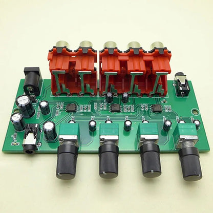 Multi-Source RCA Mixer Stereo Audio Reverberator Audio Switch Switcher 4 Input 2 Output Driver Headphone Volume Control